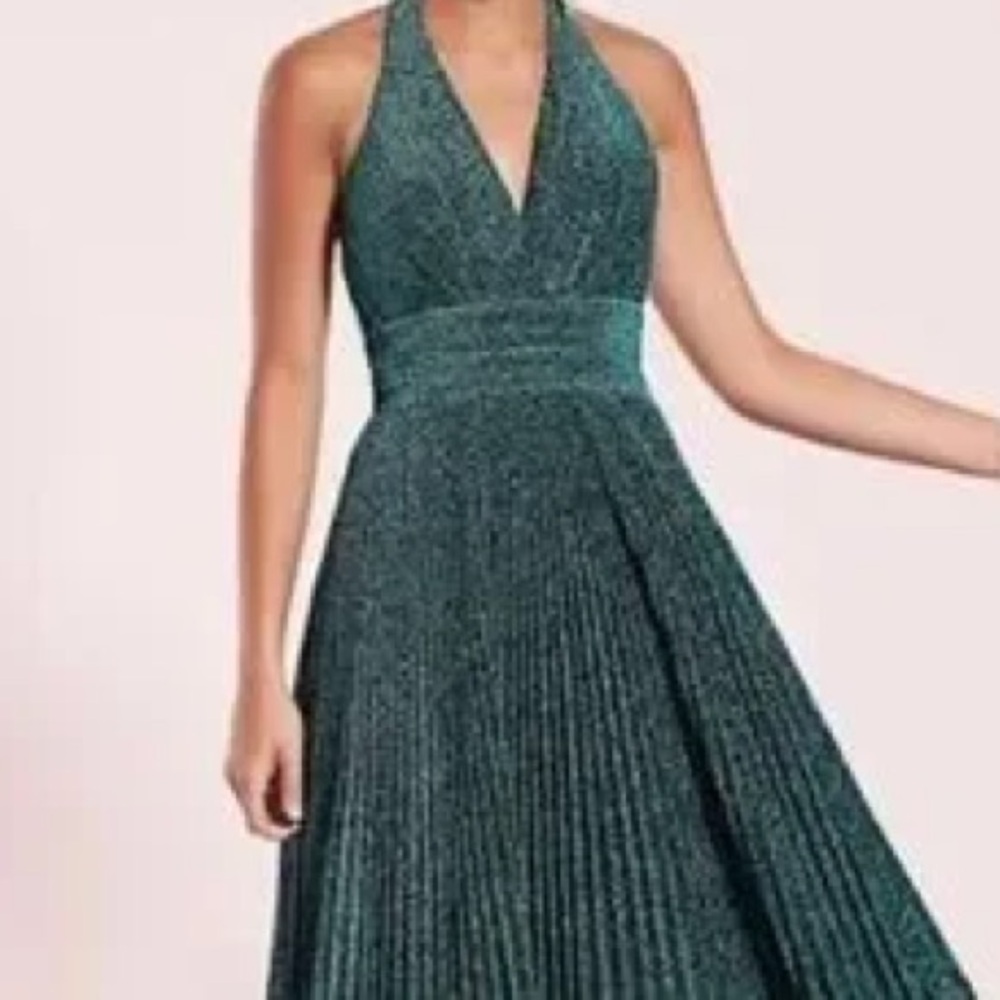 Metallic Ultra Luxe Halter Gown
